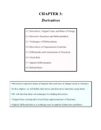 CHAPTER 3: Derivatives