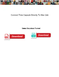 Connect Time Capsule Directly to Mac Usb
