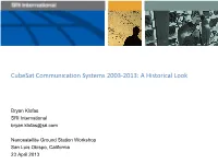 Cubesat Communication Systems 2003-2013: a Historical Look