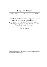 Game Console Modification Chips: the Effect of Fair Use and the D