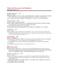 Movies with Characters with Disabilities JOE TIMMONS / MARCH 26, 2003
