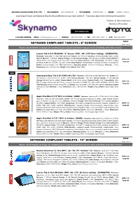 Skynamo Compliant Tablets - 8" Screen (Incl