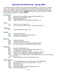 Trip Bird List