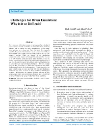 Challenges for Brain Emulation