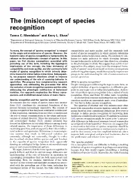 Concept of Species Recognition
