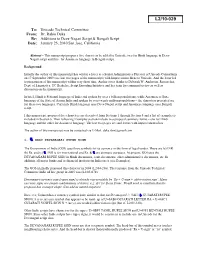 Dr. Rabin Deka Re: Additions to Deva-Nagari Script & Bengali Script Date: January 25, 2010 San Jose, California