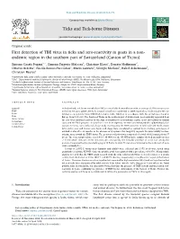 First Detection of TBE Virus in Ticks and Sero-Reactivity in Goats in a Non-Endemic Region in the Southern Part of Switzerland (