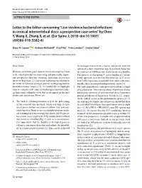 Letter to the Editor Concerning “Low Virulence Bacterial Infections in Cervical Intervertebral Discs: a Prospective Case Series” by Chen Y, Wang X, Zhang X, Et Al