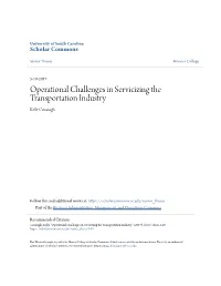 Operational Challenges in Servicizing the Transportation Industry Kelly Cavanagh
