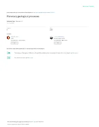 Planetary Geological Processes