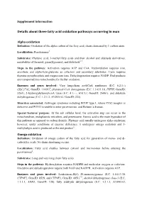 Details About Three Fatty Acid Oxidation Pathways Occurring in Man