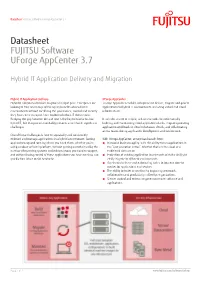 FUJITSU Software Uforge Appcenter Datasheet