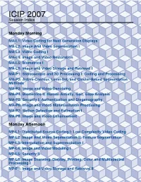 ICIP 2007 Session Index