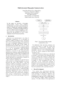 Multi-Document Biography Summarization