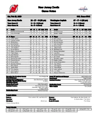 New Jersey Devils Game Notes