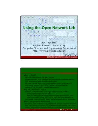 Using the Open Network Lab