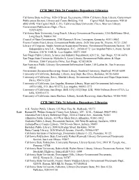 CCR 2001 Title 24 Complete Depository Libraries