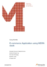 E-Commerce Application Using MERN Stack