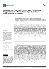 Expression and Function of Organic Anion Transporting Polypeptides in the Human Brain: Physiological and Pharmacological Implications