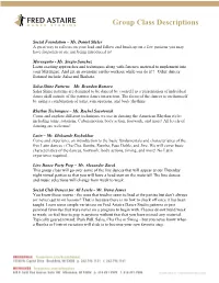 Group Class Descriptions