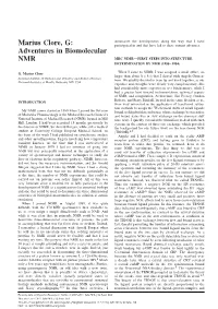 "Marius Clore, G: Adventures in Biomolecular NMR" In