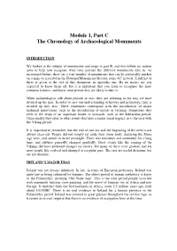 Module 1, Part C the Chronology of Archaeological Monuments