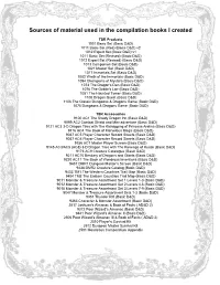Sources of Material Used in the Compilation Books I Created