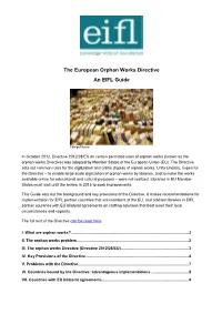 The European Orphan Works Directive an EIFL Guide