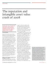 The Reputation and Intangible Asset Value Crash of 2008