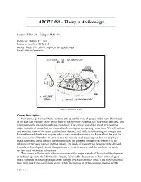 ARCHY 469 – Theory in Archaeology