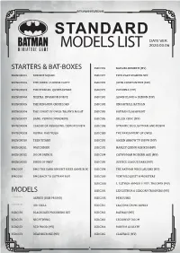Batman Miniature Game Standard List