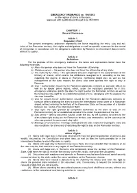 EMERGENCY ORDINANCE No. 194/2002 on the Regime of Aliens in Romania Approved with Modifications Through Law 357/2003