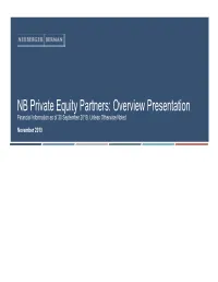 NB Private Equity Partners: Overview Presentation