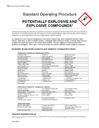 Potentially Explosive and Explosive Compounds*