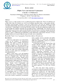 Review Article Elliptic Curve and Associate Cryptosystem