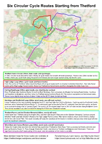 Six Circular Cycle Routes Starting from Thetford