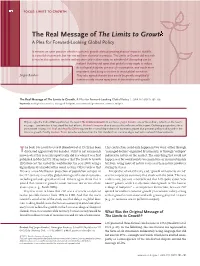 The Real Message of the Limits to Growth a Plea for Forward-Looking Global Policy