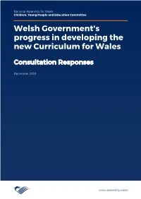 Welsh Government's Progress in Developing the New Curriculum for Wales