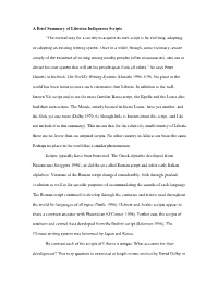 A Brief Summary of Liberian Indigenous Scripts