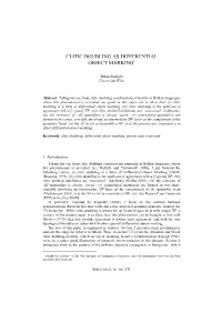 Dalina Kallulli. Clitic Doubling As Differential Object Marking