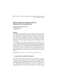 Effects of Obstruent Voicing on Vowel F0: Implications for Laryngeal Realism
