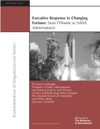 Executive Response to Changing Fortune: Sean O'keefe As NASA