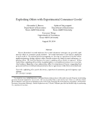 Exploding Offers with Experimental Consumer Goods∗