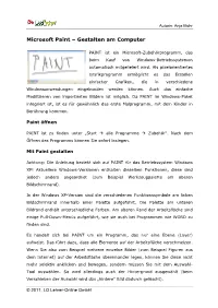 Microsoft Paint – Gestalten Am Computer