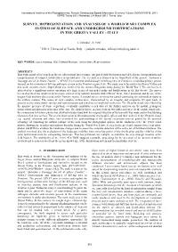 Survey, Representation and Analysis of a World War I Complex System of Surface and Underground Fortifications in the Gresta Valley - Italy
