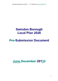 Swindon Borough Local Plan 2026 Pre-Submission Document June