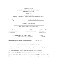 UNITED STATES SECURITIES and EXCHANGE COMMISSION Washington, D.C