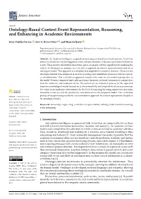 Ontology-Based Context Event Representation, Reasoning, and Enhancing in Academic Environments