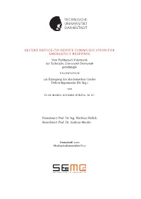 Secure Device-To-Device Communication for Emergency Response, Dissertation, Technische Universität Darmstadt, 2020