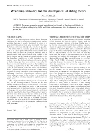 Weertman, Lliboutry and the Development of Sliding Theory